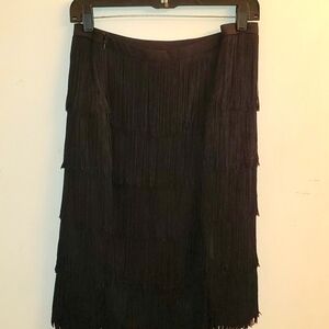 Ralph Lauren fringe skirt, black, sz 18